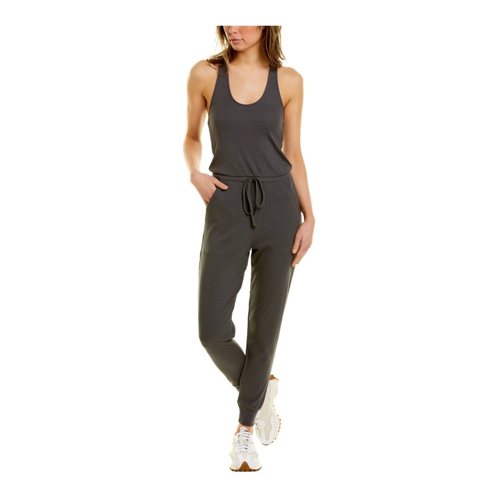Commando Luxury Rib Racerback Jumpsuit in Charcoal